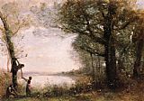 Jean-baptiste-camille Corot Canvas Paintings - Les Petits Denicheurs